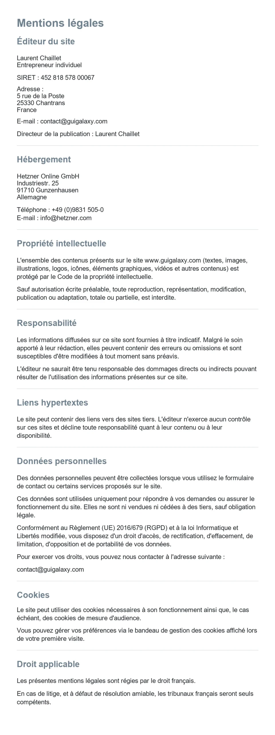 Mentions legales